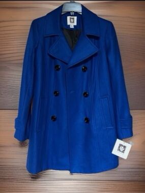 NWTS, Anne Klein wool peacoat with a double-breasted button closure, Women's SM